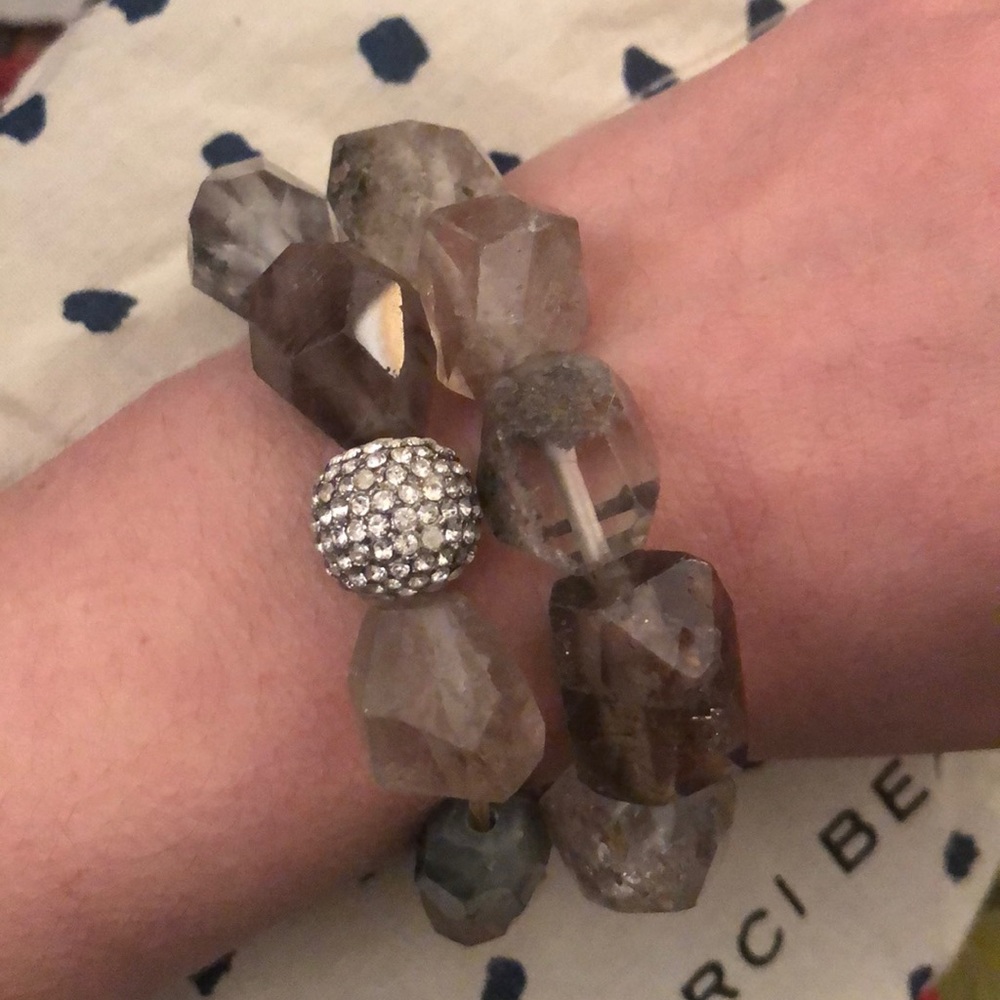Genuine quartz crystal bracelet set